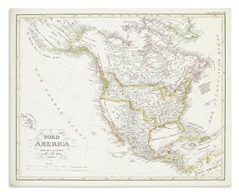 (AMERICA.) Stieler, Adolf; Reichard, Christian Gottlieb; and others. Group of 7 engraved maps of the Americas and United States